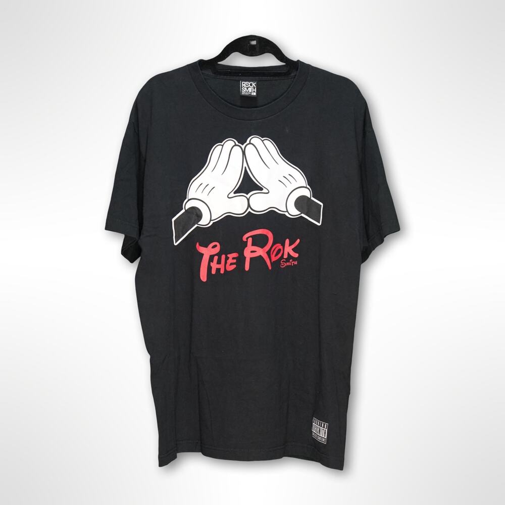 ROCKSMITH Men's Black Mickey Mouse "The Rock" Graphic Tee